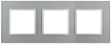 Рамка 3-м 14-5103-03 стекло Elegance алюминий+алюм ЭРА Б0034508 1232102
