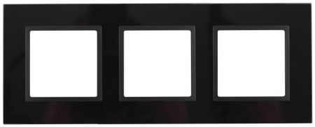 Рамка 3-м 14-5103-05 стекло Elegance черный+антрацит ЭРА Б0034510 1232104