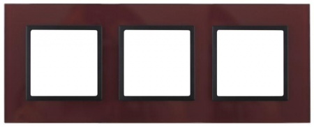 Рамка 3-м 14-5103-25 стекло Elegance бордо+антрацит ЭРА Б0034515 1232109