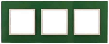 Рамка 3-м 14-5103-27 стекло Elegance зеленый+сл. кость ЭРА Б0034517 1232111