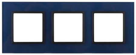 Рамка 3-м 14-5103-29 стекло Elegance синий+антрацит ЭРА Б0034519 1232113
