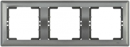 Рамка 3-м BOLERO РГ-3-БА горизонт. антрацит ИЭК EMB30-K95 1233601
