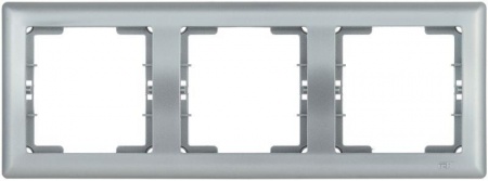 Рамка 3-м BOLERO РГ-3-БС горизонт. серебр. ИЭК EMB30-K23 1233627