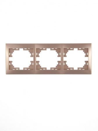 Рамка 3-м Мира горизонт. свет. корич. Lezard 701-3100-148 248424