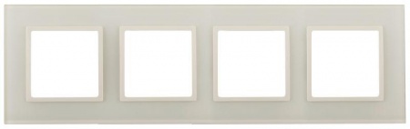 Рамка 4-м 14-5104-02 стекло Elegance сл. кость+сл. кость ЭРА Б0034525 1232119