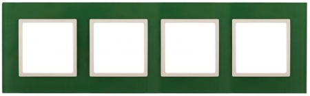 Рамка 4-м 14-5104-27 стекло Elegance зеленый+сл. кость ЭРА Б0034535 1232129