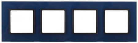 Рамка 4-м 14-5104-29 стекло Elegance синий+антрацит ЭРА Б0034537 1232131