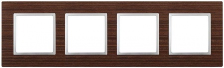 Рамка 4-м 14-5304-10 дерево Elegance венге+алюм ЭРА Б0034587 1232181