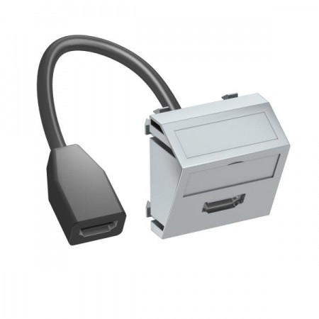 Рамка Modul45 мультимедийная HDMI MTS-HD F AL1 серебр. OBO 6104844 357965