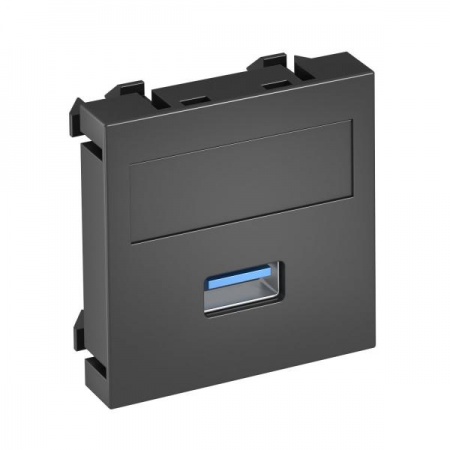 Рамка Modul45 мультимедийная USB 3.0 A MTG-U3A S SWGR1 черн. OBO 6104877 357977