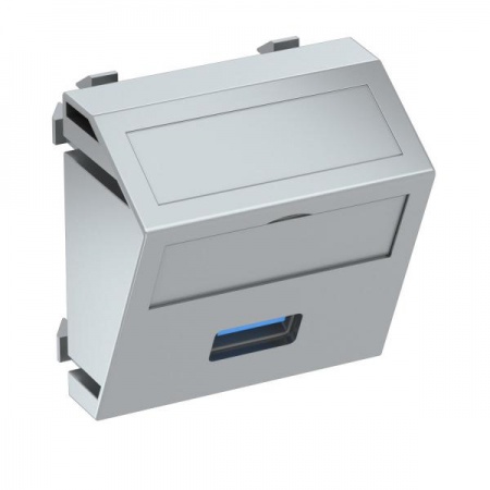 Рамка Modul45 мультимедийная USB 3.0 A MTS-U3A S AL1 серебр. OBO 6104892 357976