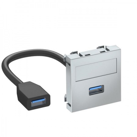 Рамка Modul45 мультимедийная USB 3.0 A-A MTG-U3A F AL1 серебр. OBO 6104928 357981