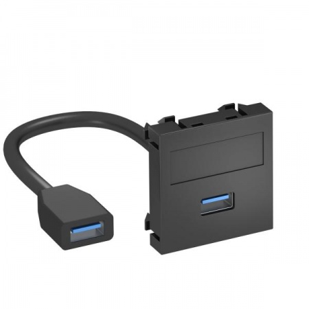 Рамка Modul45 мультимедийная USB 3.0 A-A MTG-U3A F SWGR1 черн. OBO 6104925 357983