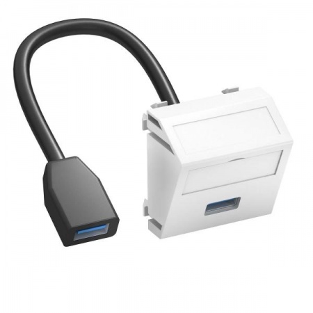 Рамка Modul45 мультимедийная USB 3.0 A-A MTS-U3A F RW1 бел. OBO 6104934 357980