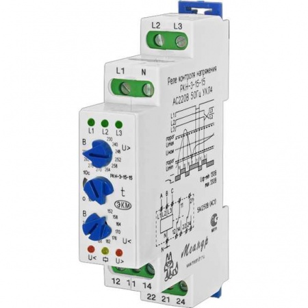 Реле контроля трехфазного напряжения РКН-3-25-15 АС230В/AC400В УХЛ4 A8302-16934089 466565