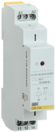 Реле промежуточное OIR 1 конт. (16А) 24В AC/DC ИЭК OIR-116-ACDC24V 463889