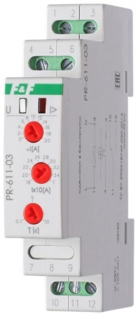 Реле тока PR-611-03 (180-360А ; регулир. задержка отключ.; с выносным ТТ в комплекте 1 модуль; монтаж на DIN-рейке) F&F EA03.004.015 501721