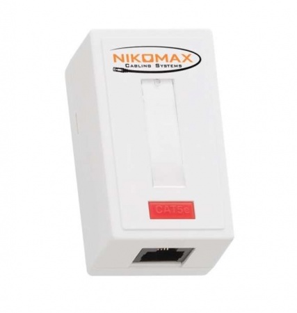 Розетка 1 порт кат.5e (класс D) 100МГц RJ45/8P8C 110/KRONE T568A/B на печатной плате неэкран. бел. NIKOMAX NMC-WO1UD2-WT 494220