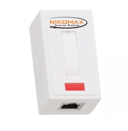Розетка 1 порт кат.5e (класс D) 100МГц RJ45/8P8C 110/KRONE T568A/B на печатной плате экранированная бел. NIKOMAX NMC-WO1SD2-WT 494212