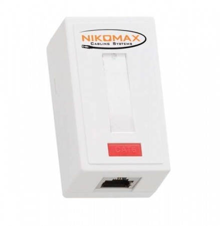 Розетка 1 порт кат.6 (класс E) 250МГц RJ45/8P8C 110/KRONE T568A/B на печатной плате экранированная бел. NIKOMAX NMC-WO1SE2-WT 494210
