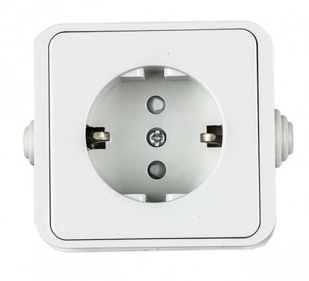 Розетка 1-м AQUA защ. шторки с заземл. п / герм. 3113 бел. ASD / IN HOME 4690612003450 464645