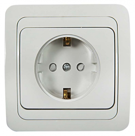 Розетка 1-м CLASSICO защ. шторки с заземл. 2028x бел. ASD / IN HOME 4690612000978 464638