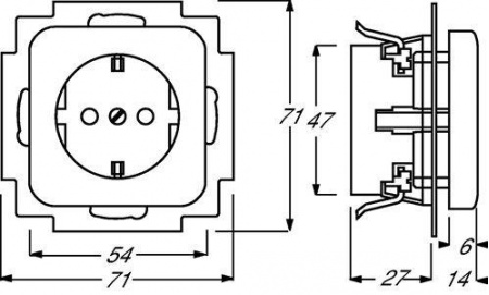 Розетка 1-м Duro бел. ABB 2011-0-1318 31156