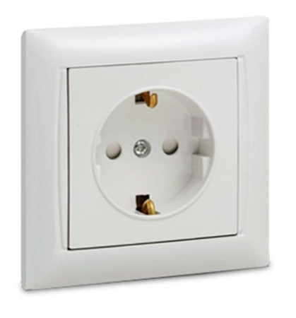 Розетка 1-м VALENZO защ. шторки с заземл. 6028x бел. ASD / IN HOME 4690612006369 464659