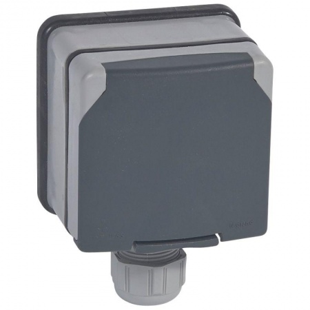 Розетка 1-м ОП Plexo 20А 3K+N+З защ. шторки с заземл. IP66 Leg 090456 144196