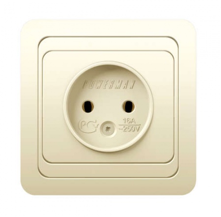 Розетка 1-м СП Classic 16А IP20 без заземл. крем. POWERMAN 1156515 67963