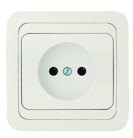 Розетка 1-м СП Mimoza 16А IP20 без заземл. керам. бел./бел. Makel 12002 69364