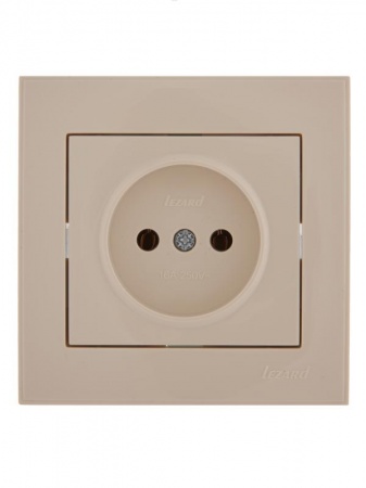 Розетка 1-м СП Рейн керам. без заземл. крем. Lezard 703-0303-121 388709