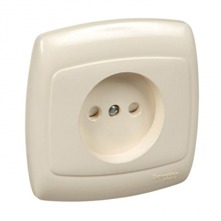Розетка 1-м СП Рондо 10А IP20 без заземл. сл. кость SchE RS10-185-SI 22414