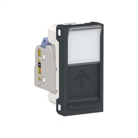 Розетка 1-мод. UNICA MODULAR одиночная + комп. RJ45 кат. 6 STP антрацит SchE NU341654 513117