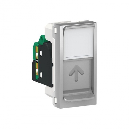 Розетка 1-мод. UNICA MODULAR одиночная + комп. RJ45 кат.5e STP алюм. SchE NU341230 1241018