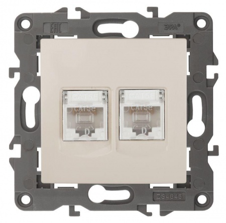 Розетка 14-3108-02 2хRJ45 Elegance сл. кость ЭРА Б0034309 1231974