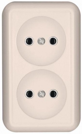 Розетка 2-м ОП Прима 10А IP20 без заземл. сл. кость SchE RA10-403-S 22406