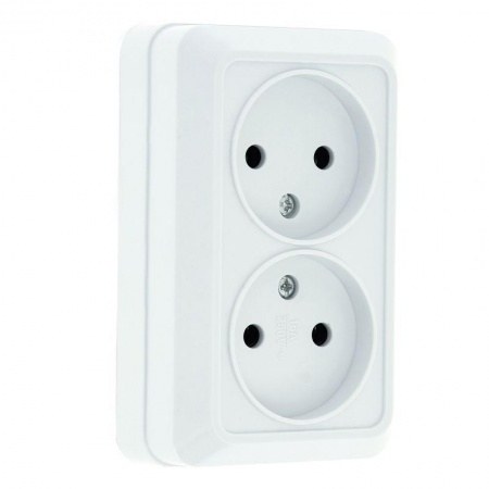 Розетка 2-м Рим 10А без заземл. керам. бел. PROxima EKF ENR10-102-10C 1251777