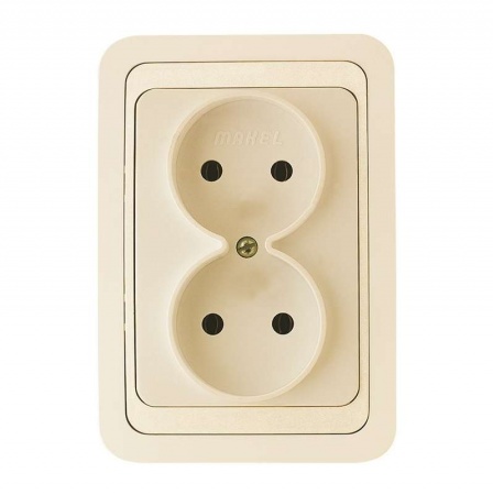 Розетка 2-м СП Mimoza 16А IP20 без заземл. крем/крем. Makel 25017 26444