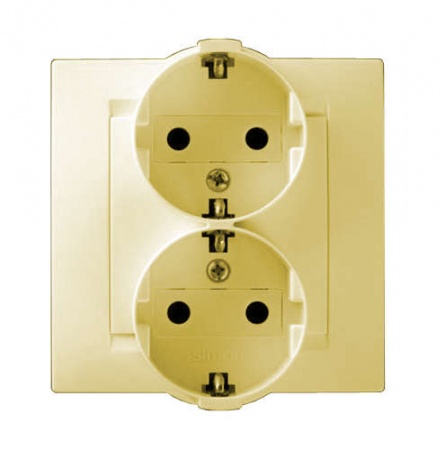 Розетка 2-м СП Simon15 с заземл. сл. кость Simon 1590459-031 148073