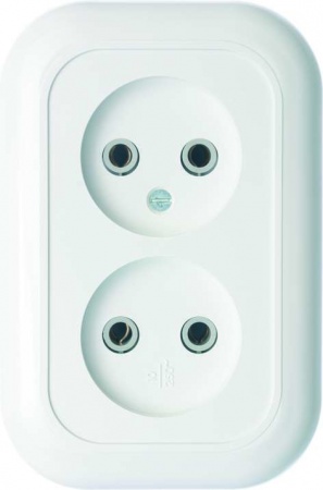 Розетка 2-м СП Валентина 10А IP20 РС10-393 бел. Кунцево 5449 5862