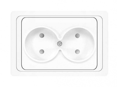 Розетка 2-м СП Валери 16А IP20 защ. шторки бел. Universal В0102x 156886