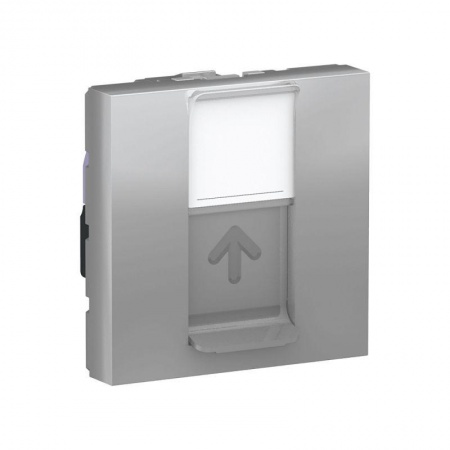 Розетка 2-мод. UNICA MODULAR одиночная + комп. RJ45 кат. 6 STP алюм. SchE NU341730 513114