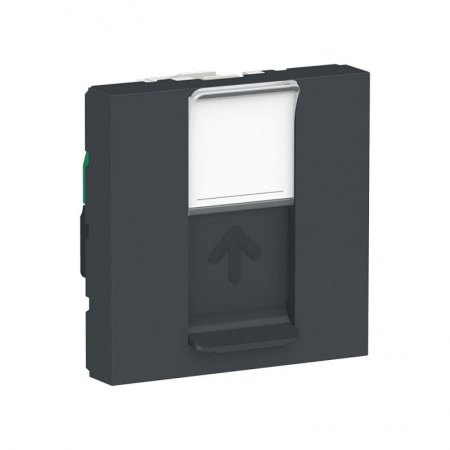 Розетка 2-мод. UNICA MODULAR одиночная + комп. RJ45 кат.5e UTP антрацит SchE NU341154 1241016
