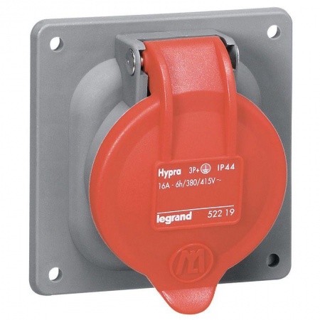 Розетка Hypra 63А 380/415В 3K+3 IP44 Leg 053823 289622