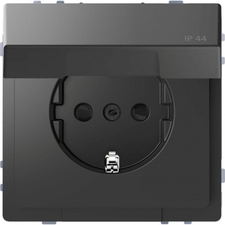 Розетка Merten D-Life 16А с защ. крышкой с заземл. IP44SD антрацит SchE MTN2314-6034 459071