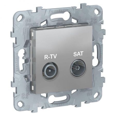 Розетка R-TV/SAT UNICA NEW проходная алюм. SchE NU545630 1240014