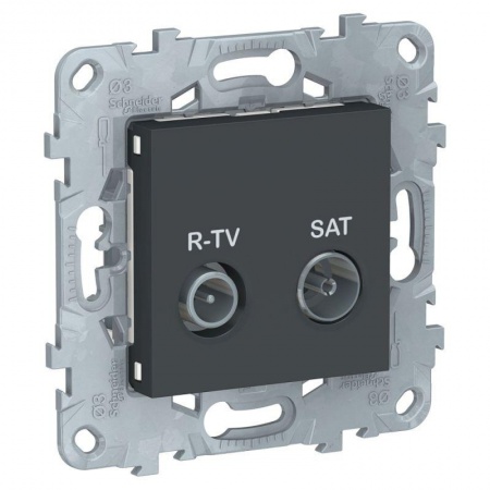 Розетка R-TV/SAT UNICA NEW проходная антрацит SchE NU545654 1240016