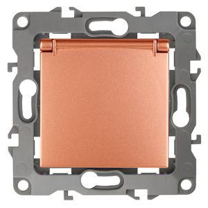 Розетка Schuko 16АХ-250В 2P+E с защ. крышкой защ. шторки 12-2103-14 медь ЭРА Б0019329 1193584