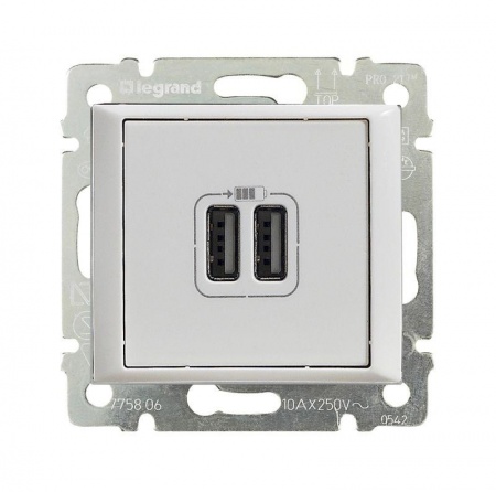 Розетка USB Valena 2мод. бел. блист. Leg 694370 429010